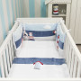 Pościel + ochraniacz do łóżeczka dziecięcego wykonane z najwyższej jakości tkaniny.