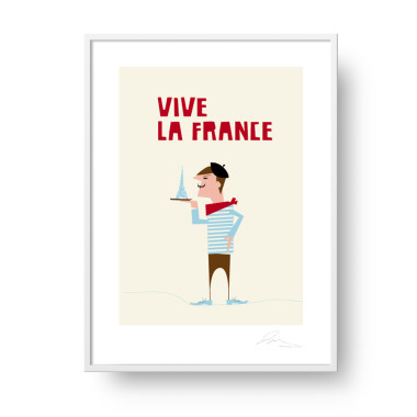 Przepiękny, unikatowy plakat "Vive La France"Francja.