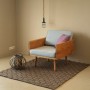 Duży fotel Melyo Woodie+dywan