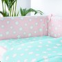 OCHRANIACZ DO ŁÓŻECZKA DZIECIĘCEGO PINK & MINT STARS- Różowo-miętowy.