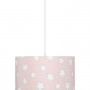 Oryginalna lampa wisząca/ żyrandol do pokoju dzieci z kolorowym abażurem.Różowa w gwiazdki.