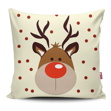 Miękka ozdobna poduszka z kolorowym nadrukiem świątecznym/zimowym-do dziecięcego pokoju.