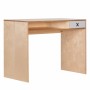 Szare drewniane designerskie biurko z kolekcji kółko i krzyżyk-idealne do pokoju dziecka, nastolatka czy domowegou biura.