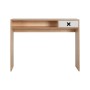 Szare drewniane designerskie biurko z kolekcji kółko i krzyżyk-idealne do pokoju dziecka, nastolatka czy domowegou biura.