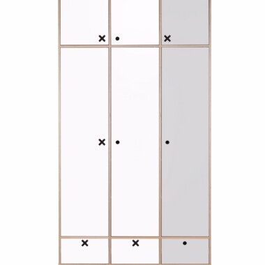 SZAFA 3-DRZWIOWA 215 X 120 BIAŁO-SZARA