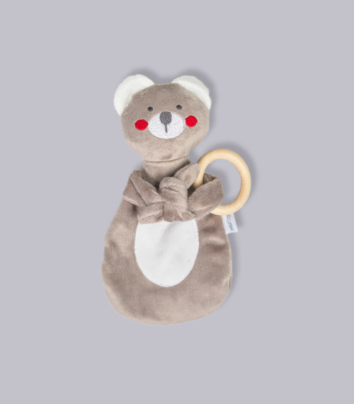 My Teddy / Miś - zabawka do usypiania z drewnianym gryzakiem