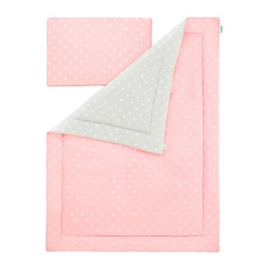 POŚCIEL DZIECIĘCA LOVELY DOTS PINK & GREY