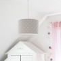 Lampa wisząca -szara w białe kropki