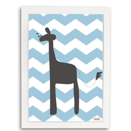 Plakat Żyrafa w ramce Ciekawe rozwiązanie do udekorowania pokoju dziecięcego.
