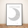Plakat dla dzieci "Słodkich snów" księżyc