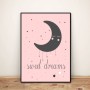 Plakat dla dzieci "Sweet dreams" księżyc