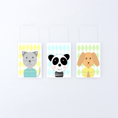 Zestaw plakatów w stylu skandynawskim do pokoju dziecięcego.Zwierzaki.