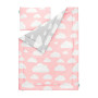 POŚCIEL DZIECIĘCA 100 X 135 CHMURKI PINK & GREY