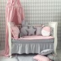 Kolekcja tekstyliów dla dzieci w kolorach szaro-różowych