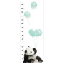 Miarka wzrostu naklejka na ścianę panda z miętowymi balonami