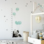 Miarka wzrostu naklejka na ścianę panda z miętowymi balonami