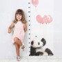 Miarka wzrostu naklejka na ścianę panda z balonami