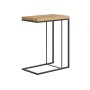 Felix - minimalistyczny nowoczesny stolik pomocniczy do salonu sypialni -  pasuje do stylu loft,  skandynawskiego - stalowy, blat drewniany dębowy