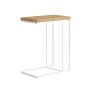 Felix - minimalistyczny nowoczesny stolik pomocniczy do salonu sypialni -  pasuje do stylu loft,  skandynawskiego - stalowy, blat drewniany dębowy