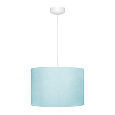 Miętowa okrągła nowoczesna lampa sufitowa wisząca na kablu do pokoju dziecka.