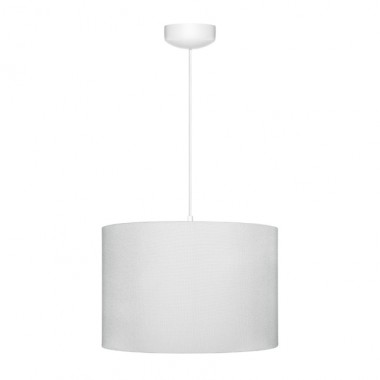 Nowoczesna lampa szara z tkaniny bawełnianej na białym kablu