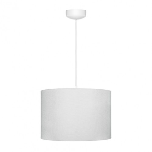 Nowoczesna lampa szara z tkaniny bawełnianej na białym kablu