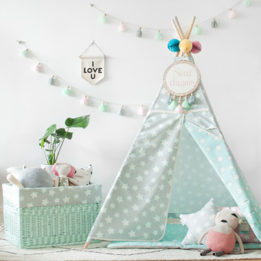 Tipi Mint & Grey Stars (2)