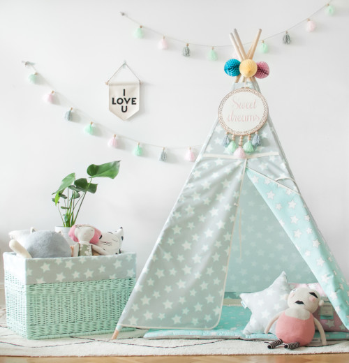 Tipi Mint & Grey Stars (2)