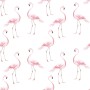 Biało-różowa tapeta do pokoju diecięcego w różowe flamingi-modny wzór