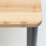 Prostokątny stół do kuchni, jadalni, salonu z drewnianym jesionowym blatem i czarnymi nogami