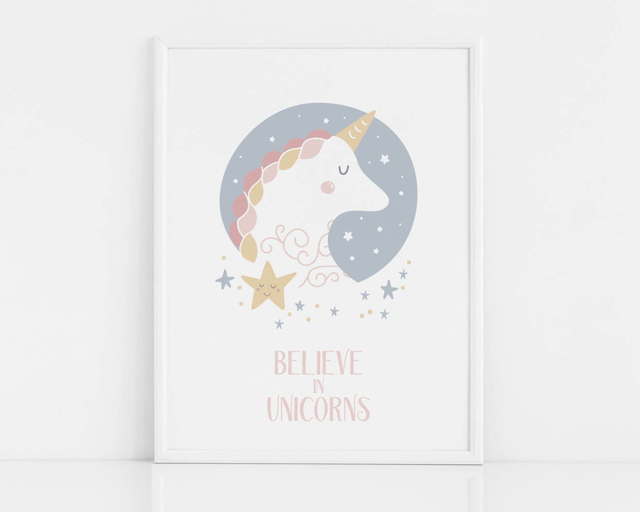 BELIEVE IN UNICORNS - UNICORN- plakat do pokoju dziecka z jednorożcem