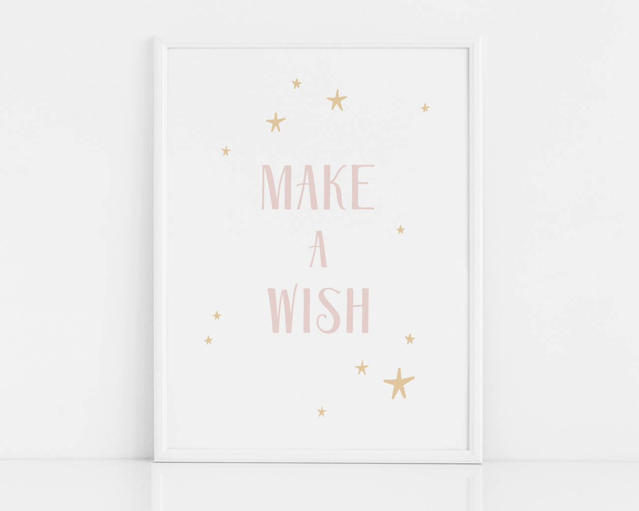 Plakat do pokoju dziewczynki z różowym napisem-MAKE A WISH