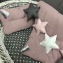 MUŚLINOWY KOMPLET Z WYPEŁNIENIEM- pościel dla dziecka/ do wózka pudrowy róż