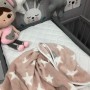 Polarowy miękki kocyk dla dziecka w gwiazdki