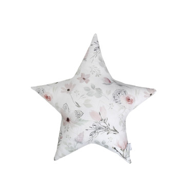 Pikowana poduszka ozdobna w kształcie gwiazdy w kwiaty magnolii