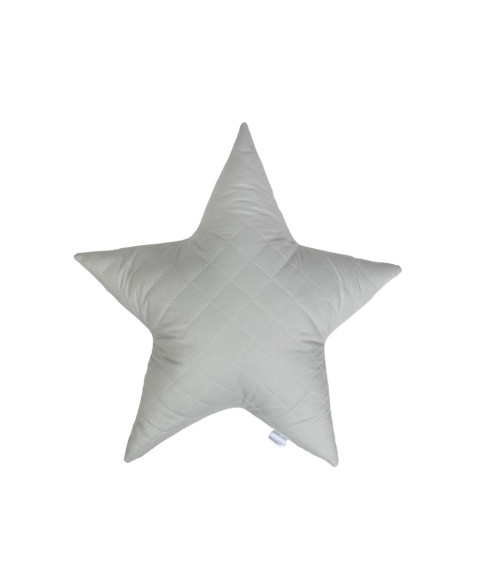 Pikowana, szara poduszka ozdobna w kształcie gwiazdy
