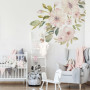 Naklejka z różowymi kwiatami na ścianę do pokoju dziecka