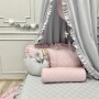 PIKOWANA NARZUTA Z FALBANKĄ PORCELANOWY SZARY