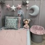 Kosz na zabawki do pokoju dziecka- różowy z falbanką, szary, fioletowy