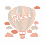 BALON Z IMIENIEM DZIEWCZYNKI NAKLEJKA NA ŚCIANĘ