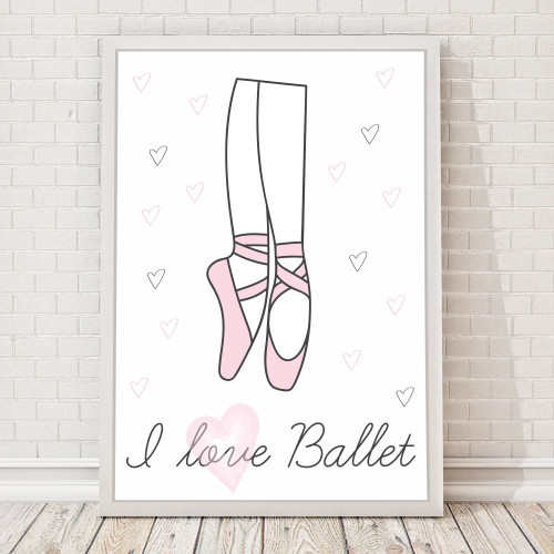 PLAKAT, OBRAZEK I LOVE BALLET