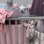 Fioletowy pikowany pokrowiec na przewijak dla niemowlakav
