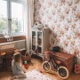 Tapeta w kwiaty vintage do pokoju dziewczynki Dekornik