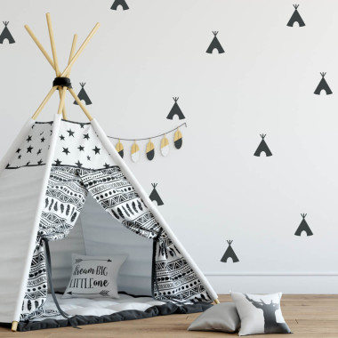 Naklejki na ścianę, wigwamy - idealne do dekoracji pokoju dziecka.