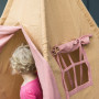 Karmelowo-różowy namiot dla dziecka tipi wigwam z zawieszk