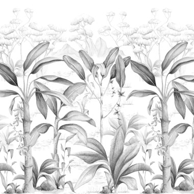 Rajska dżungla Black&White Tapeta