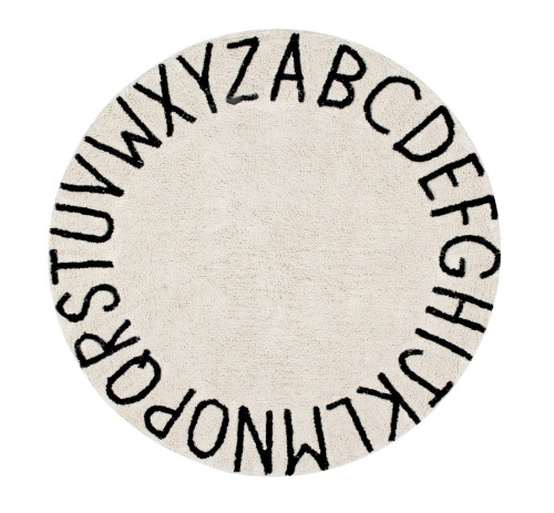 OKRĄGŁY DYWAN ROUND ABC NATURAL BLACK