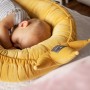 Kokon niemowlęcy/ dla noworodka welurowy ozdobny, elegancki. żółty