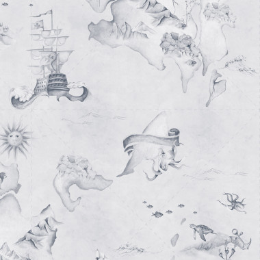 Tapeta Mapa Stories from the Sea Blue