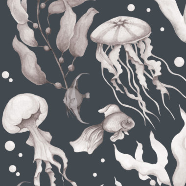 Tapeta Magia Oceanu Granat Wzór BIG